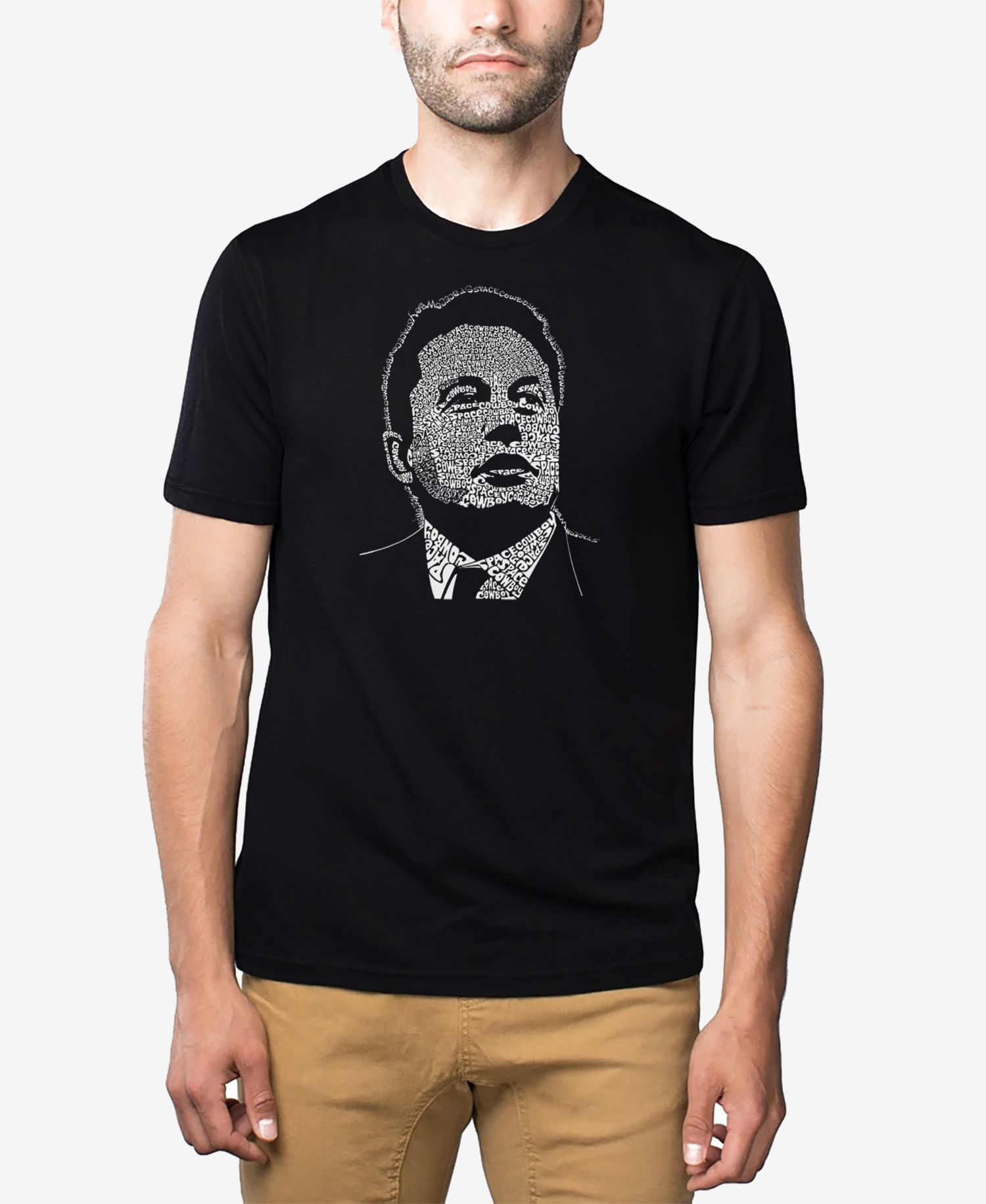 Men's Cotton/Poly Blend Word Art Elon Musk T-shirt