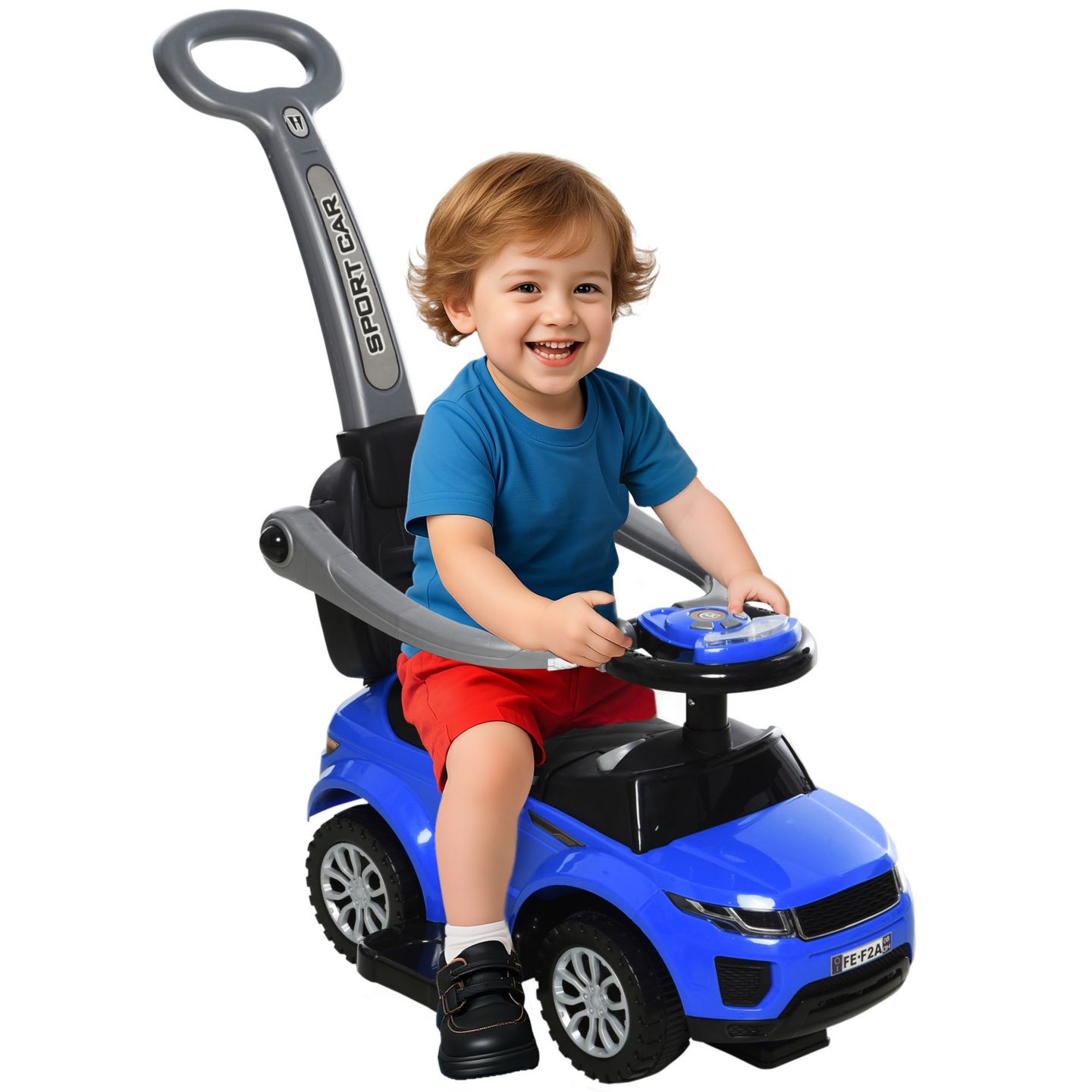Детская игрушка Aosom 3 in 1 Push Car with Horn and Music, 55 lbs., Ages 18-36 Months — фото 1