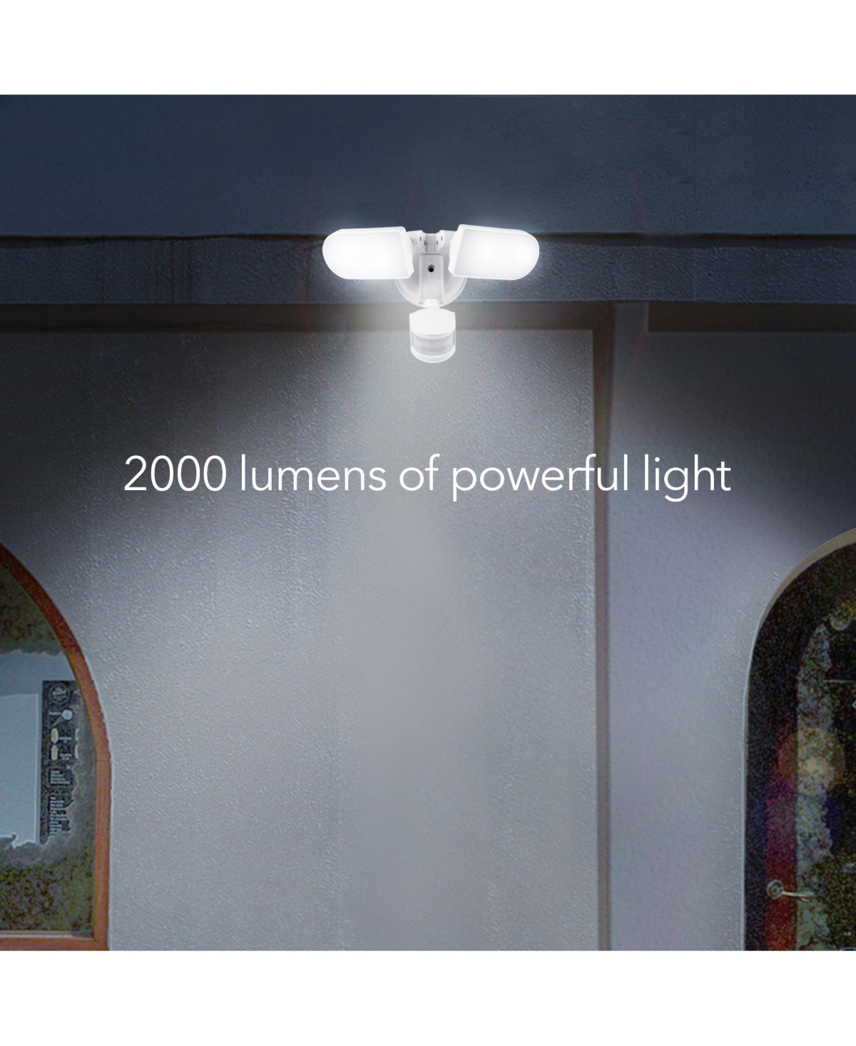 Wasserstein Wired Smart Floodlight - 2000 Lumens - Outdoor Floodlight with Motion Sensor and Timer Control for Your Home Security System- White