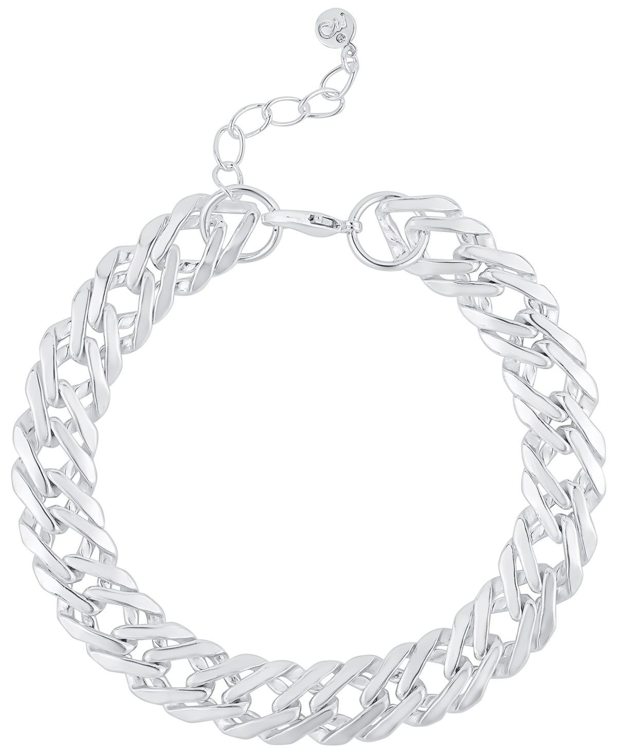 And Now This High Polished Moveable Link Bracelet In Fine Silver Plated In Silver-tone