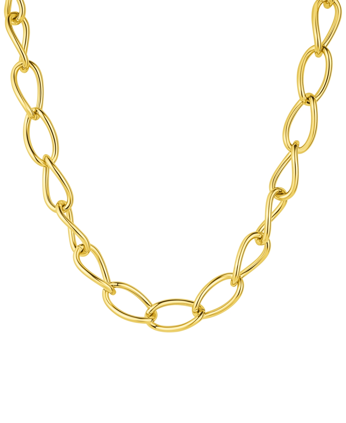 Oval Twist Link Necklace in 18K Gold Plated Brass - K Gold Plated