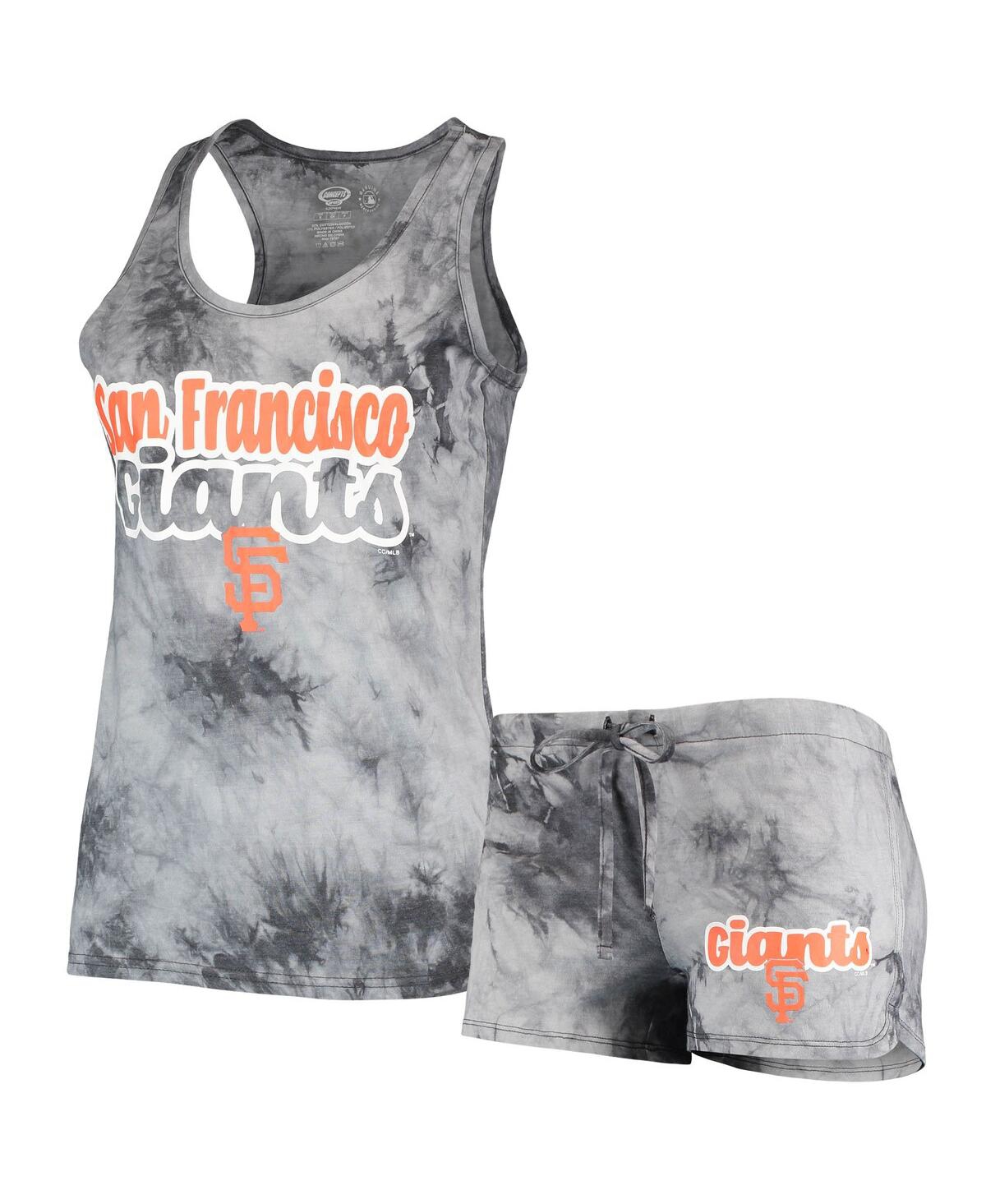 Concepts Sport Women's  Charcoal San Francisco Giants Billboard Racerback Tank And Shorts Sleep Set In Charcoal