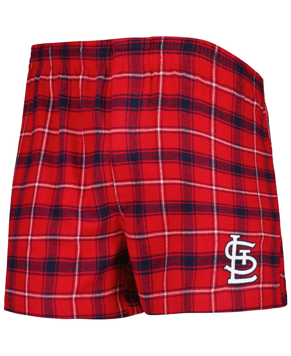Shop Concepts Sport Men's  Red, Navy St. Louis Cardinals Ledger Flannel Boxers In Red,navy