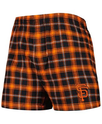 Men's Black, Orange San Francisco Giants Ledger Flannel Boxers