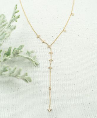 Diamond Lariat Choker Necklace (1/4 ct. t.w.) in 10k Gold, 14" + 2" extender, Created for Macy's
