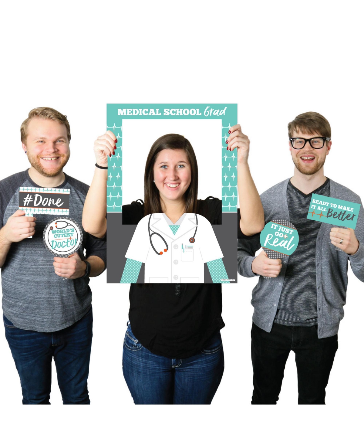 Medical School Grad - Doctor Graduation Selfie Photo Booth Picture Frame & Props