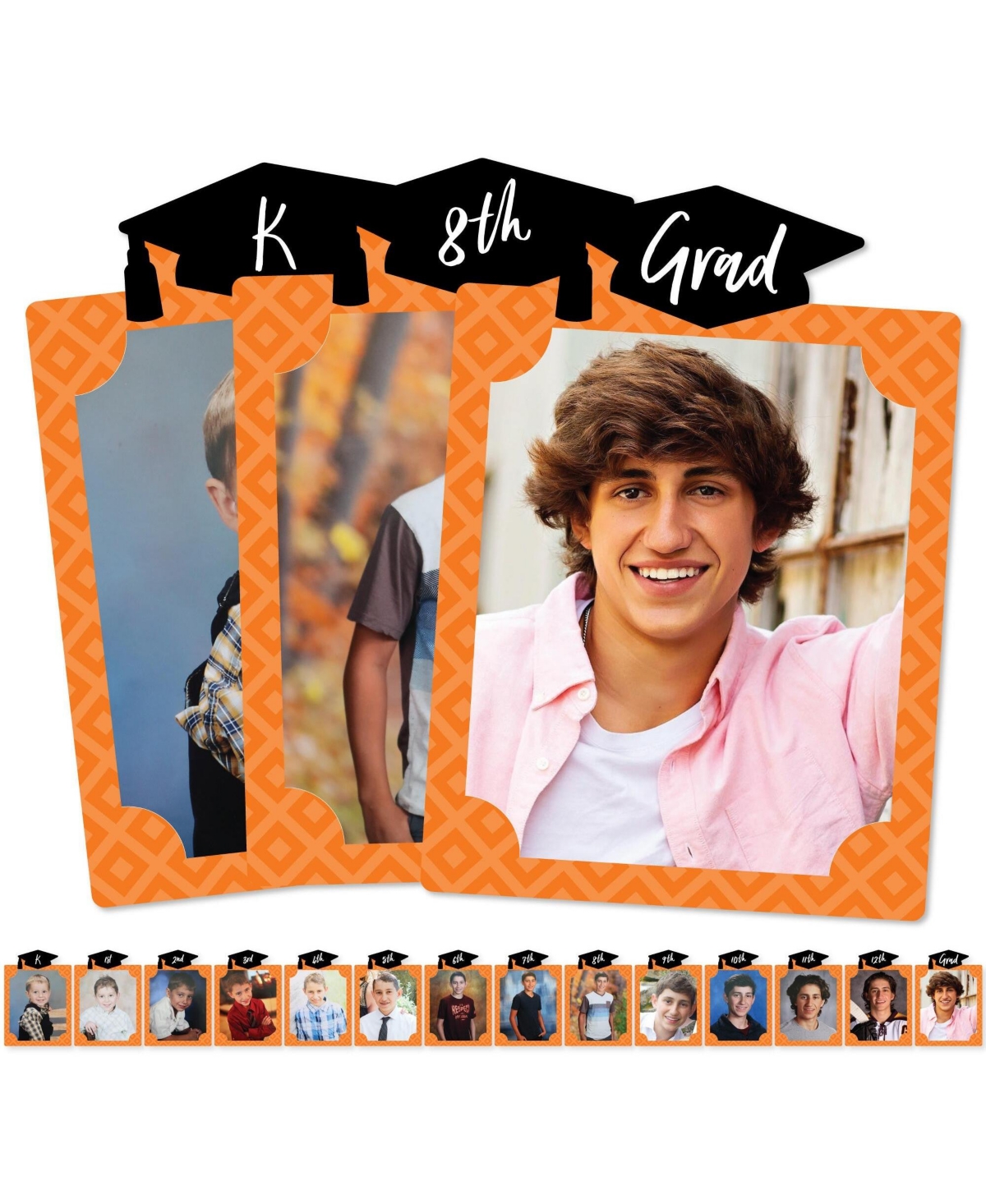 Big Dot of Happiness Orange Grad - Best is Yet to Come - 8 x 10 inches K-12 School Photo Holder - Diy Graduation Party Decor - Picturific Display