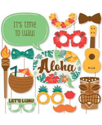 Big Dot of Happiness Tropical Luau - Hawaiian Beach Party Photo Booth ...