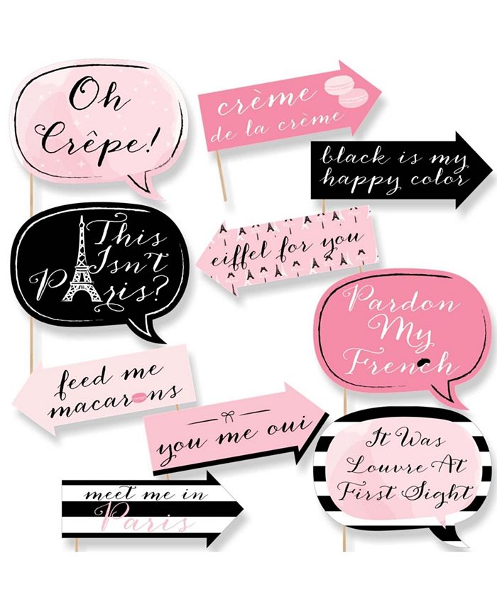 Paris themed photo booth props deals
