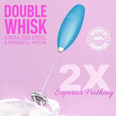 Double Whisk Milk Frother With Stand