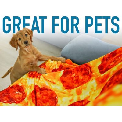 60 Inch Giant Pepperoni Pizza Throw Blanket Soft Round Flannel