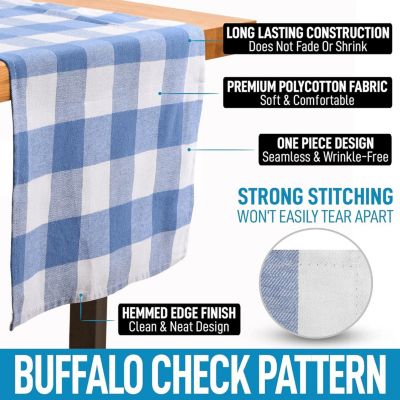 Thick Poly Cotton Buffalo Plaid Table Runners