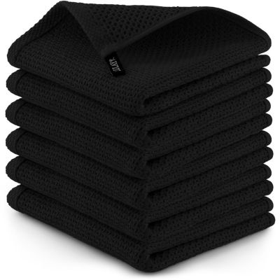 6 Pack Waffle Weave Reusable Cotton Kitchen Towels