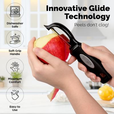 Swivel Vegetable Peeler with Razor Sharp Stainless Steel Blades and Blemish Remover