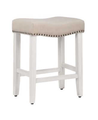 24" Upholstered Saddle Seat Counter Stool (Set of 2)