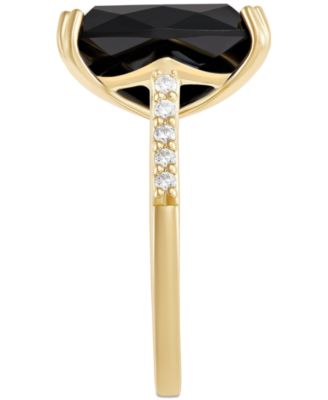 Onyx (7-1/2 ct. t.w.) and Cubic Zirconia Statement Ring in 14k Gold-Plated Sterling Silver