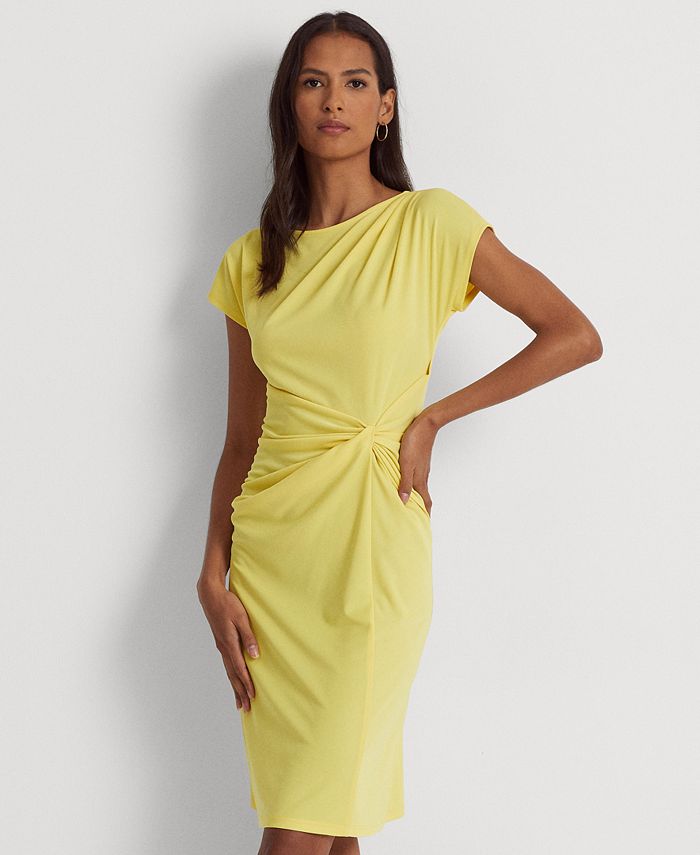 Ralph Lauren Women's Twist Front Jersey Dress Yellow Size 12 main image 1