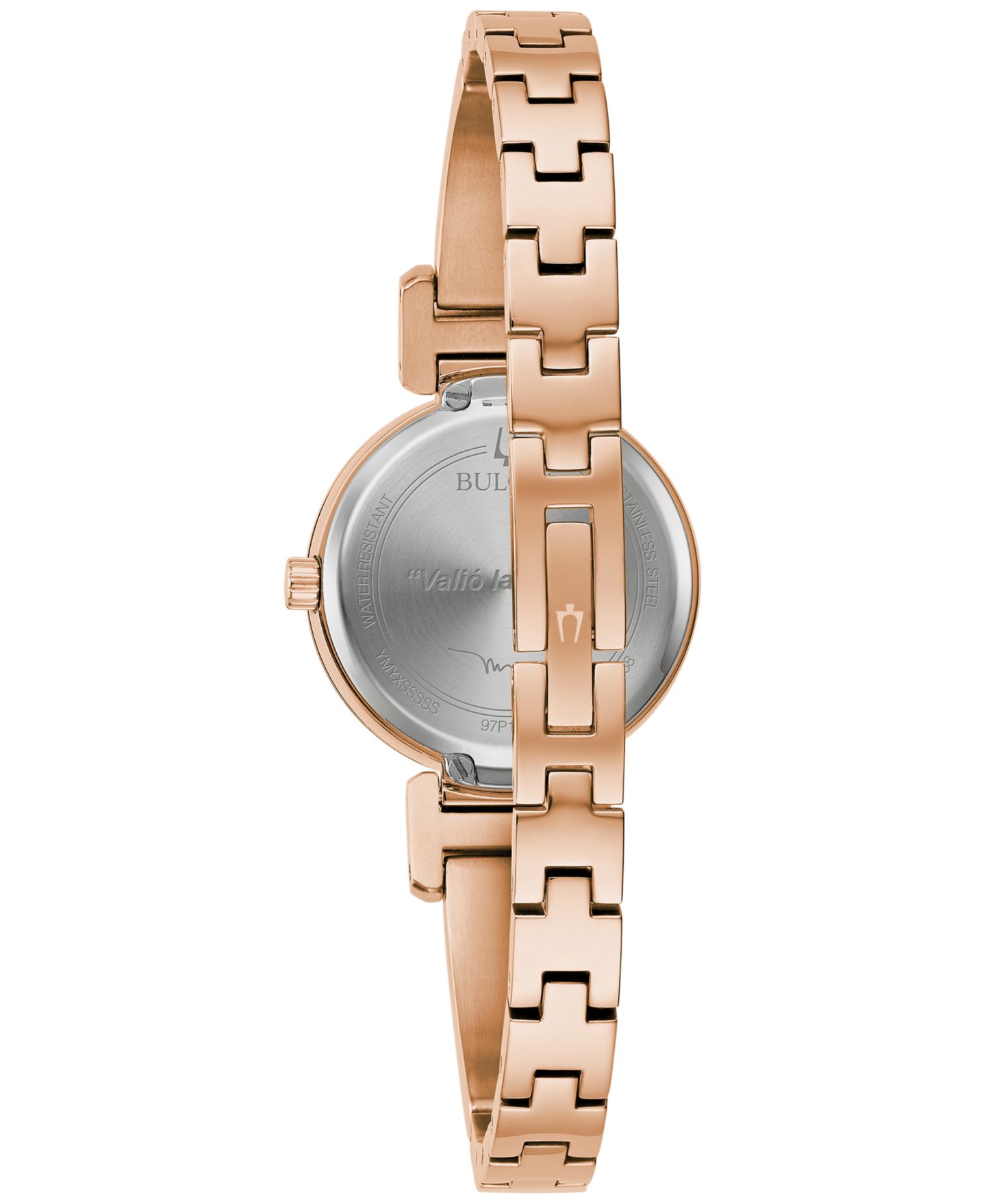Женские часы Bulova x Marc Anthony Modern Diamond Accent Rose Gold-Tone Stainless Steel Bangle Bracelet Watch 26mm — фото 3