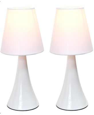Simple Designs Valencia Colors 2 Pack Mini Touch Table Lamp Set with Fabric Shades