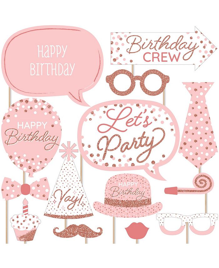 Big Dot of Happiness Pink Rose Gold Birthday - Happy Birthday Party ...