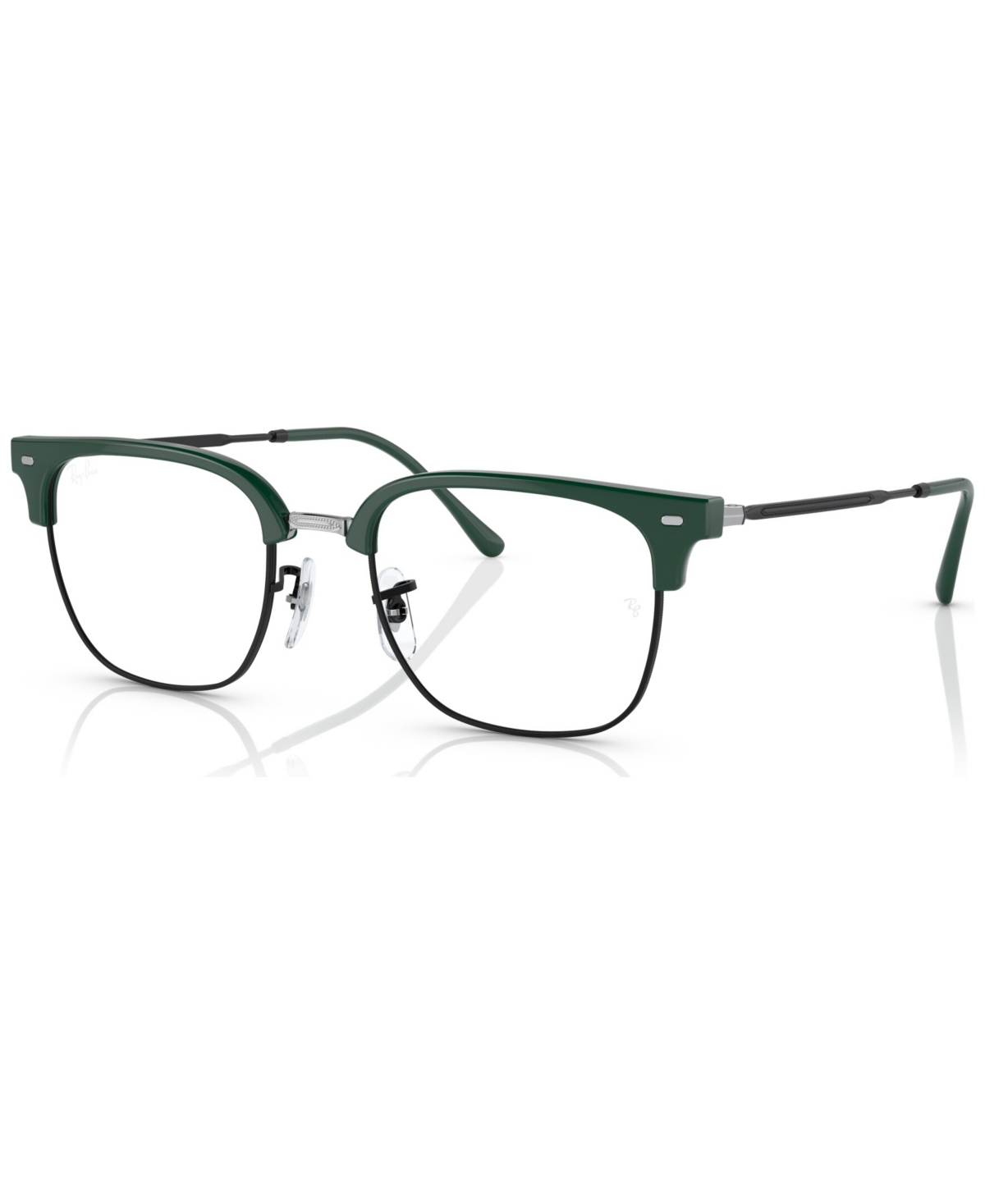 Unisex Square Eyeglasses, RX721649-o - Green on Black