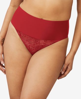 Maidenform Tame Your Tummy High Waist Lace Thong DMS707 - Macy's