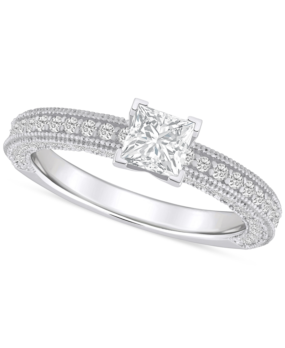 Macy's Diamond Princess Engagement Ring (1-1/5 Ct. T.w.) In 14k Gold In White Gold