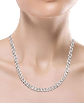 Men's Curb Link 24 Sterling Silver Necklace Chain (5-1/2mm)
