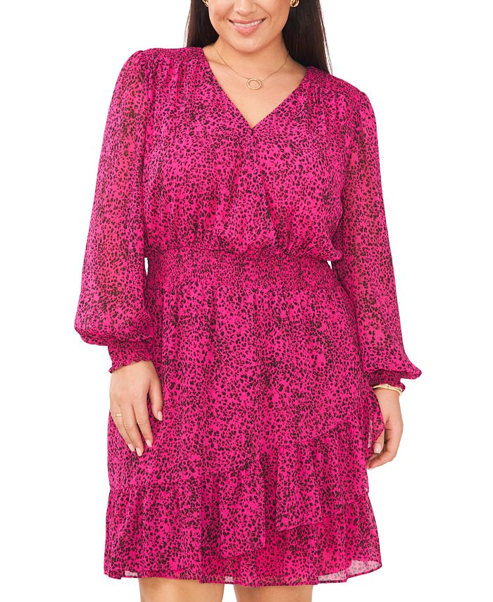 PLUS SIZE SLEEVELESS SMOCKED FIT AND FLARE MAXI DRESS