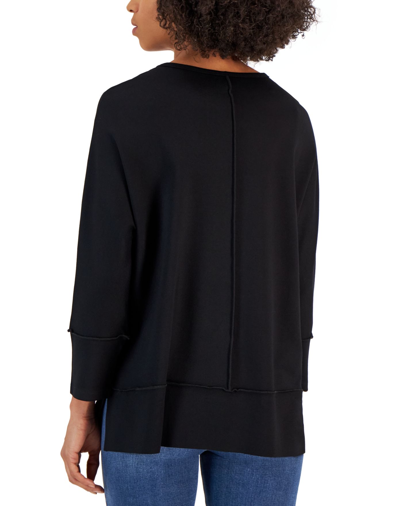 Женский топ Jones New York Serenity Knit 3/4 Sleeve Tunic Top, цвет: Чёрный — фото 2