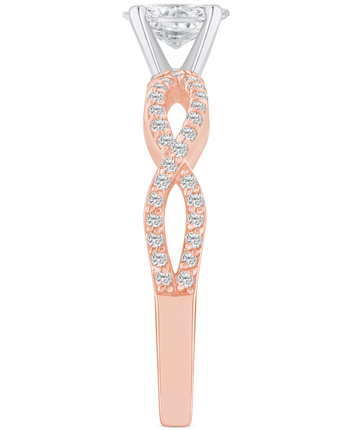 Diamond Oval Twist Shank Engagement Ring (5/8 ct. t.w.) in 14k Gold