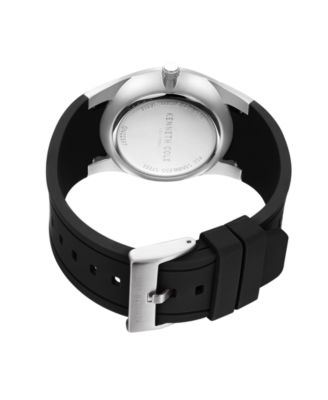 Men's Modern Classic Black Silicone Strap Watch 42mm