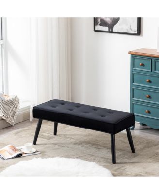 Velvet Tufted Bedroom Bench for Living Room & Entryway