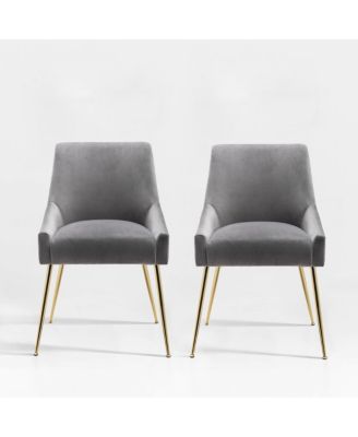 Upholstered Performance Velvet Accent Chair With Metal Leg (Set of 2)