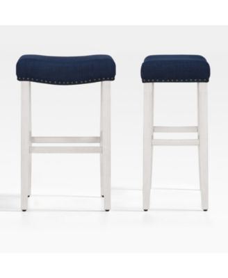 29" Upholstered Saddle Seat Bar Stool (Set of 2)