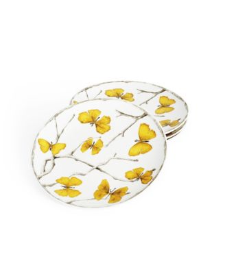 Butterfly Ginkgo 4 Piece Gold-Tone Tidbit Plate Set
