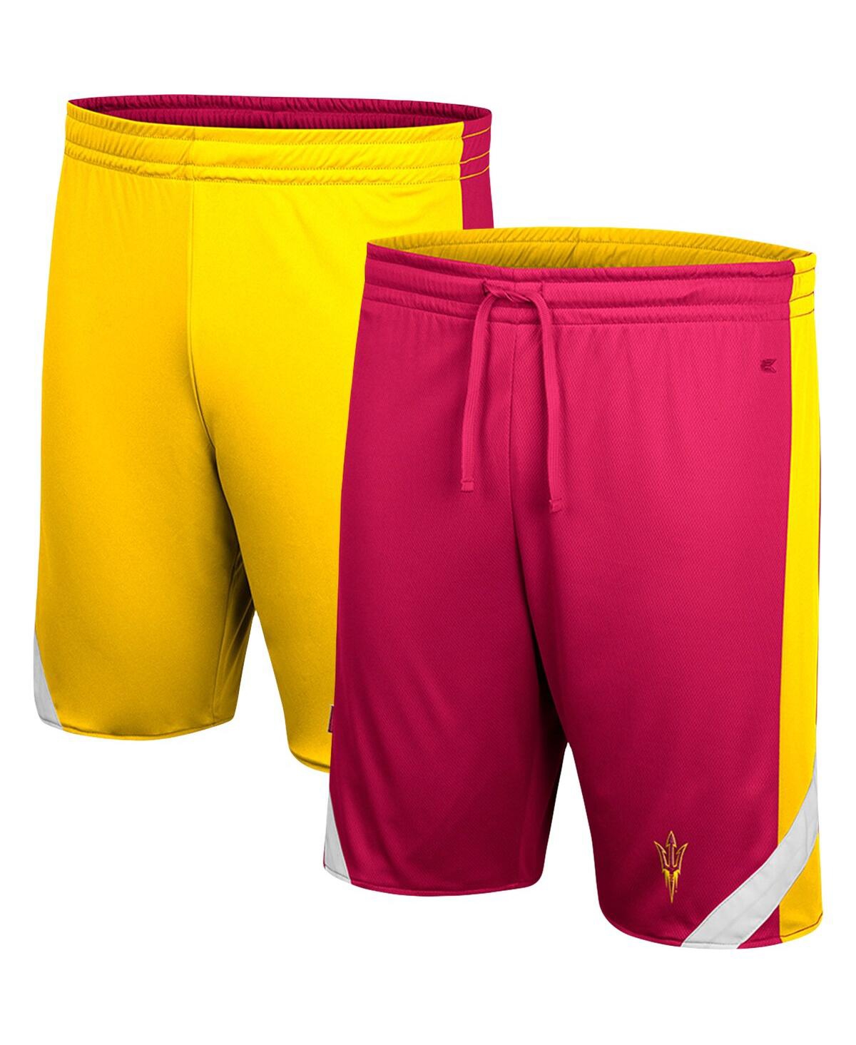 Colosseum Men's  Maroon, Gold Arizona State Sun Devils Am I Wrong Reversible Shorts In Maroon,gold