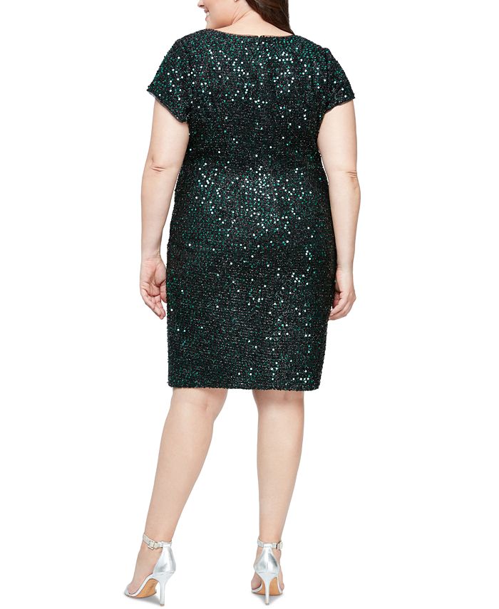 SL Fashions Plus Size Sequinned V-Neck Sheath Dress & Reviews - Dresses ...