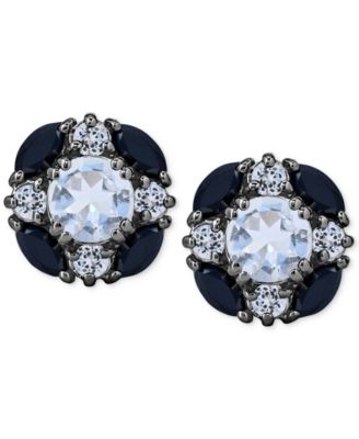 Multi-Gemstone Cluster Stud Earrings (3-7/8 ct. t.w.) in Sterling Silver