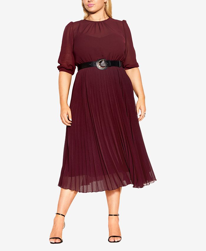 Plus size elbow sleeve deals dress