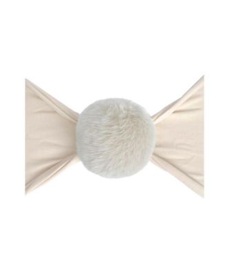 Petit Italia - WHITE Fur Pom Headband main image 1