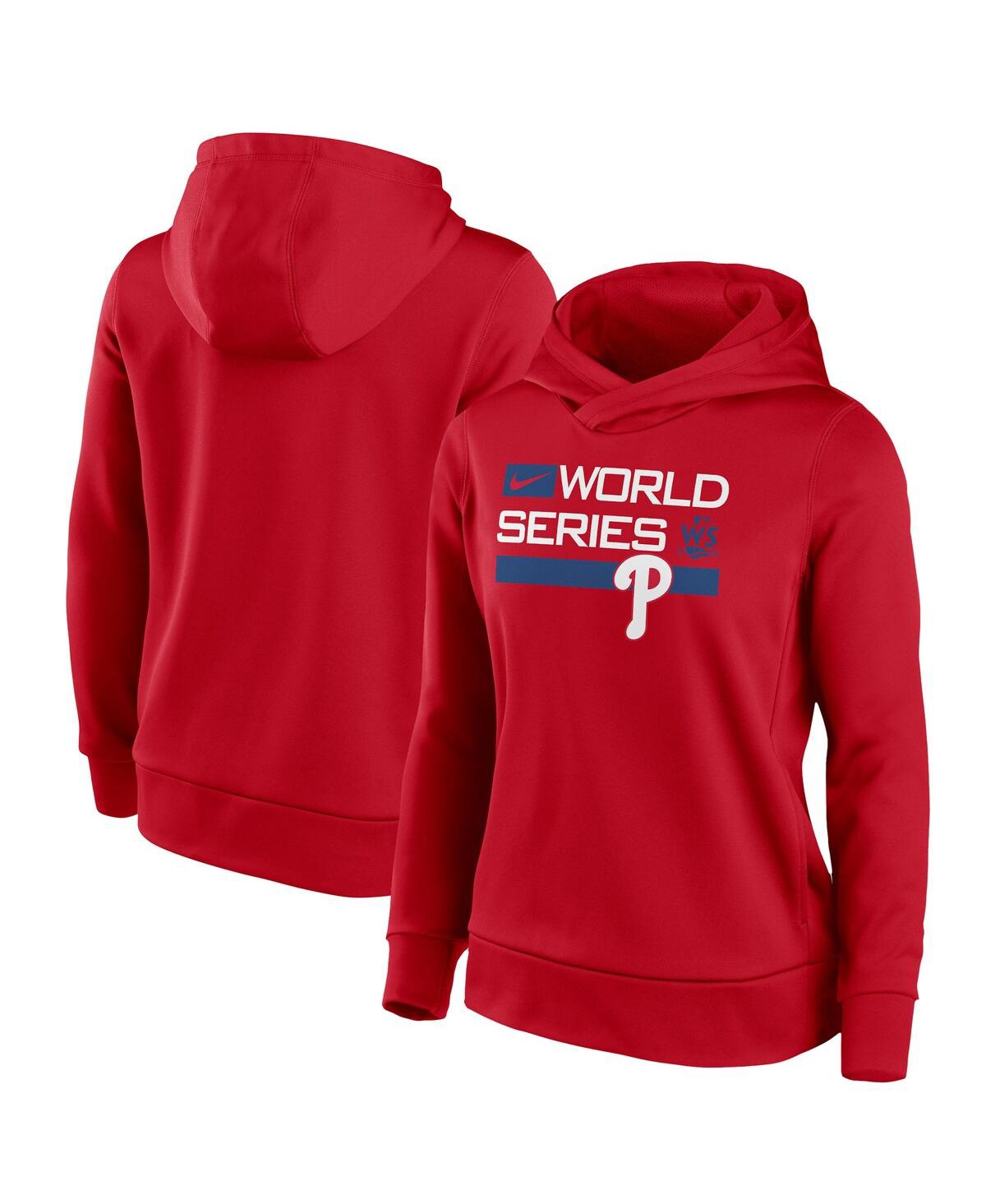 Women's Nike Red Philadelphia Phillies 2022 World Series Authentic Collection Dugout Pullover Hoodie
