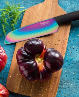 Tomodachi™ Rainbow Black 12-Pc. Knife Set with Matching Blade Guards, Titanium