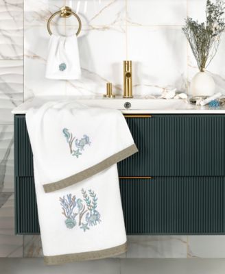 Turkish Cotton Aaron Embellished 2-Pc. Fingertip Towel Set