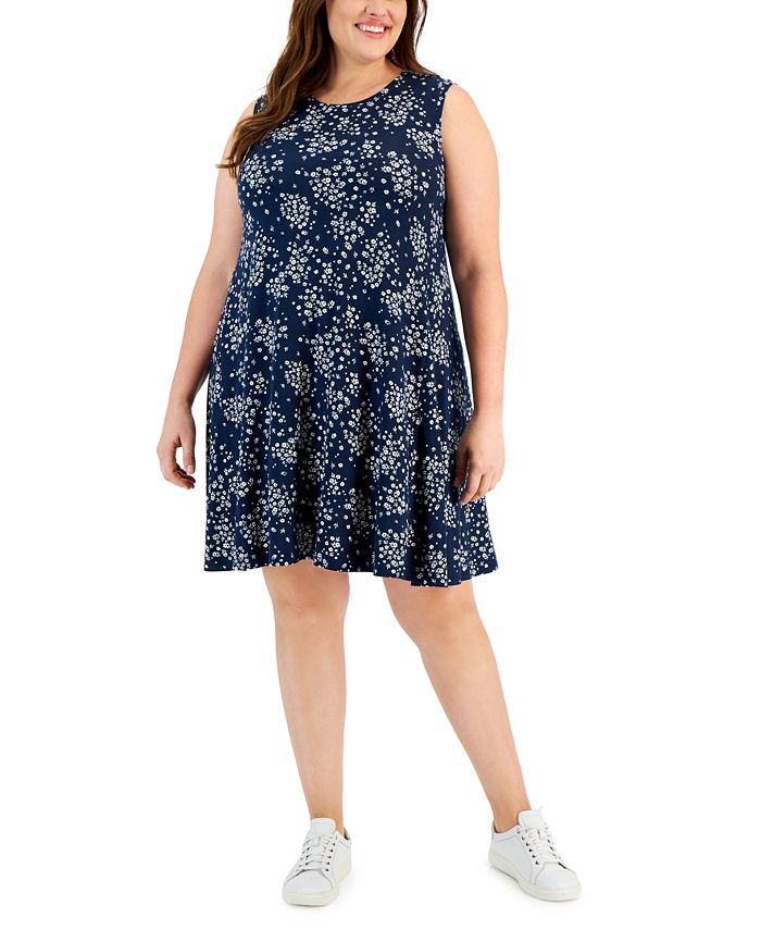 Style & Co Plus Size Sleeveless Printed Flip Flop Dress, Created for ...