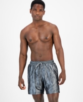 I.n.c. International Concepts Men's Iridescent Volley Swim Shorts, Created for Macy's - Deep Black
