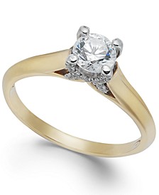 Certified Diamond Engagement Ring (1/2 ct. t.w.) in 18k White or Yellow Gold, Created for Macy's  