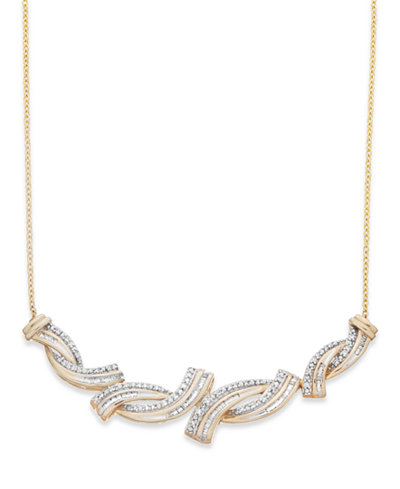 Wrapped in Love™ Diamond Twist Necklace in 10k Gold (1/2 ct. t.w.), Only at Macy's