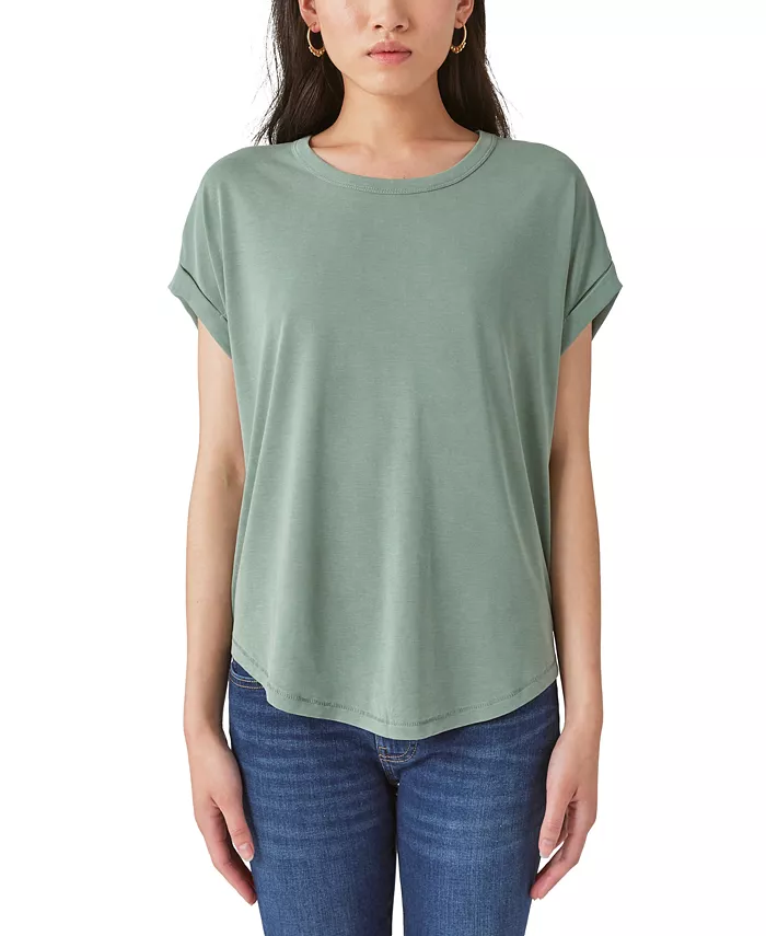 Women's Short Sleeve Sandwash Dolman T-Shirt - thumbnail 4