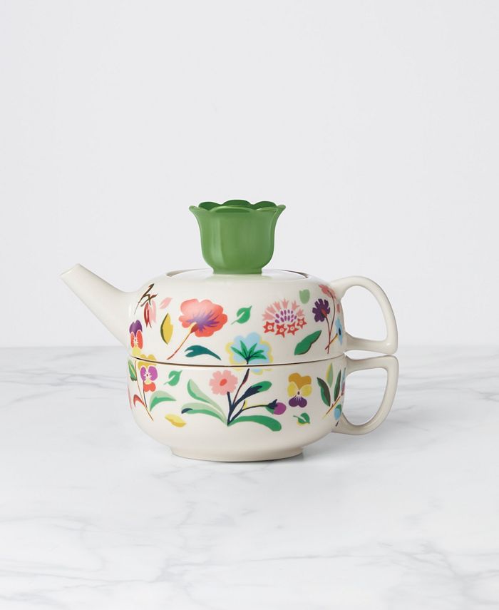 kate spade new york Garden Floral Tea for one Tea Pot 2 Piece Set - Macy's